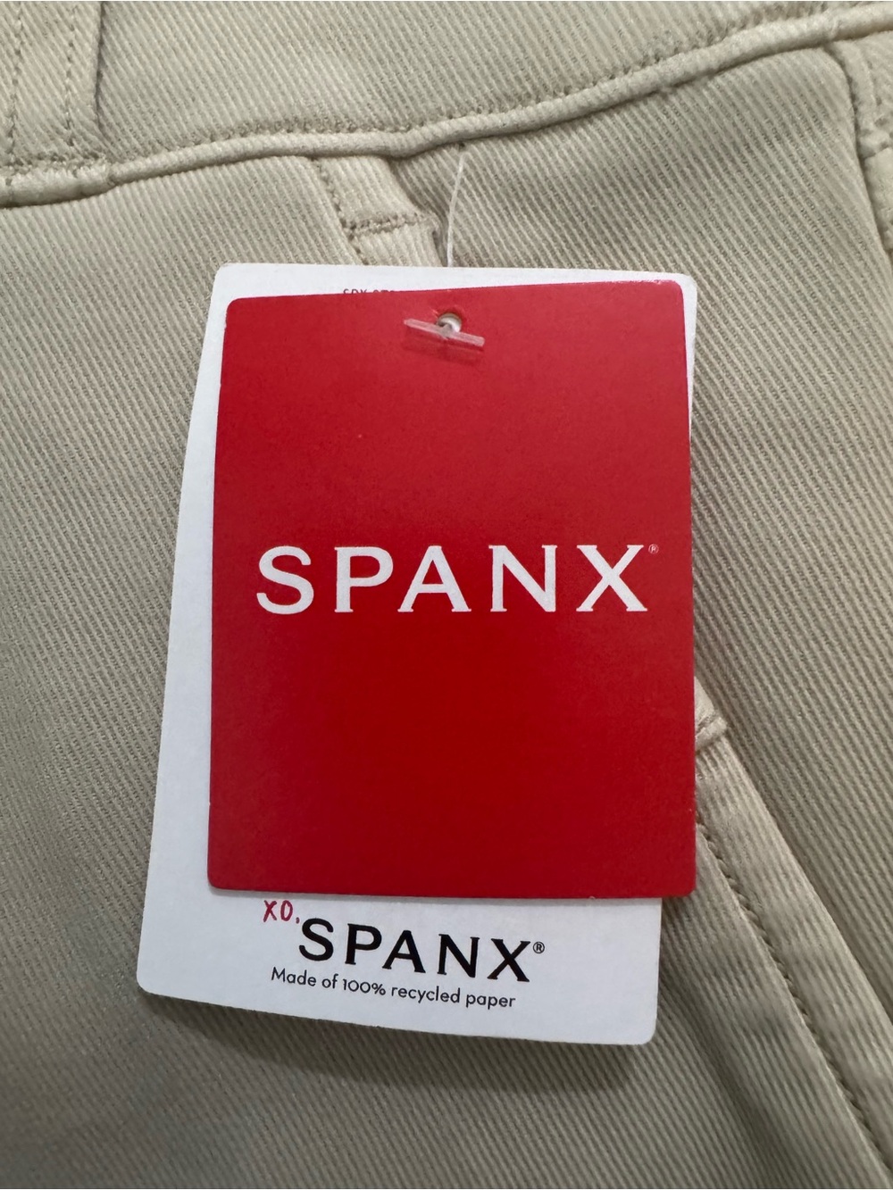 SPANX Cropped Wide-Leg Stretch Cotton Twill Pants in Bone Size Medium - Picture 6 of 11